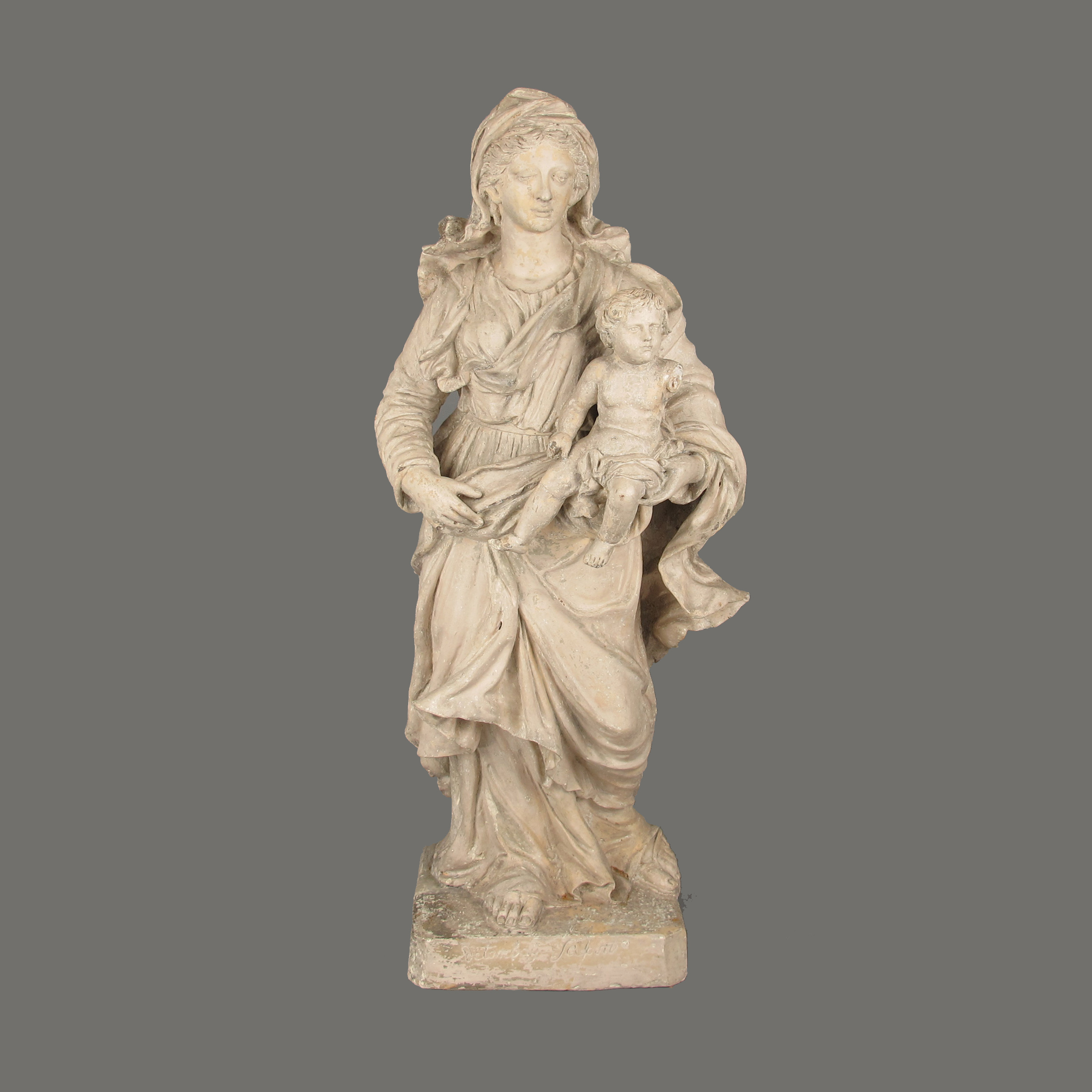 Terracotta Virgin and Child, Detombay Liege 18th C.