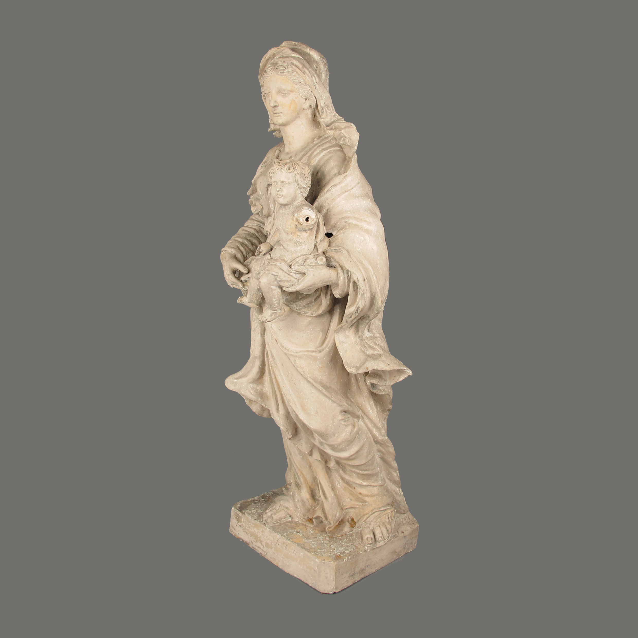 Terracotta Virgin and Child, Detombay Liege 18th C. - Image 3