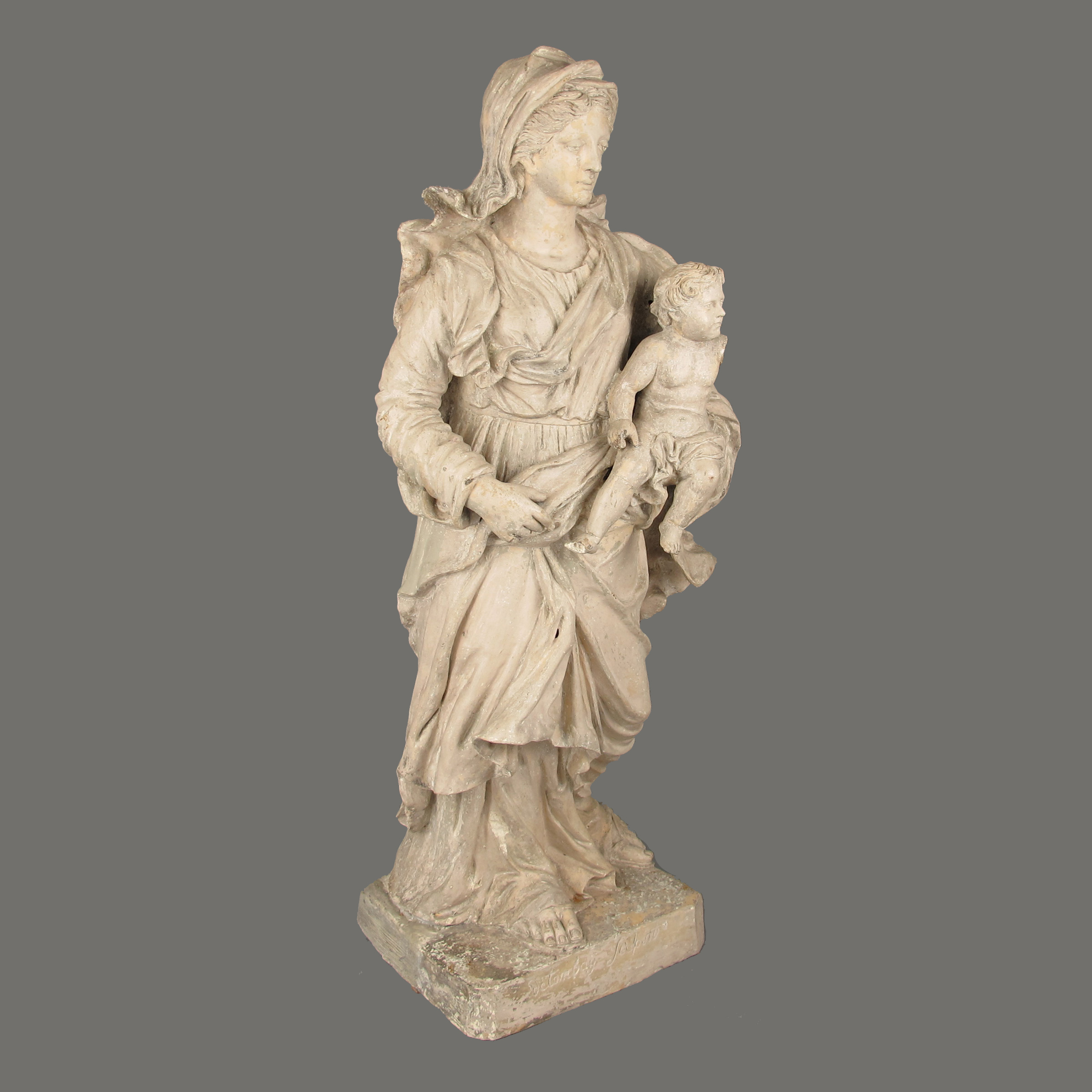 Terracotta Virgin and Child, Detombay Liege 18th C. - Image 2